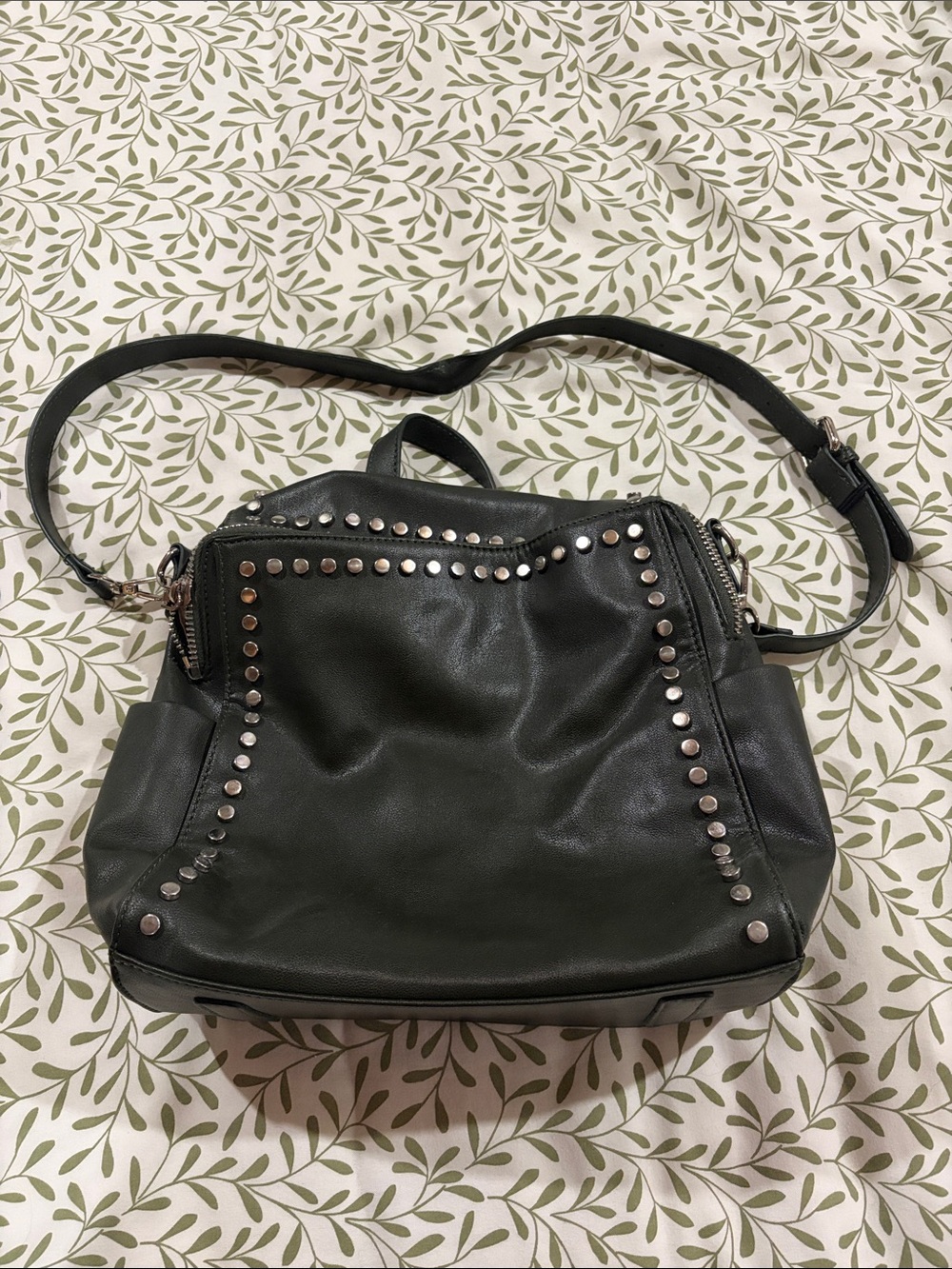 Women’s Black Studded Crossbody Shoulder Bag